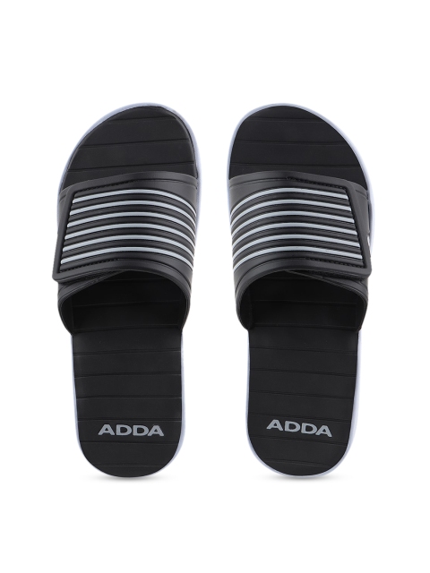 

Adda Men Black Striped Sliders