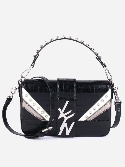 

LYN Black & White Solid Sling Bag
