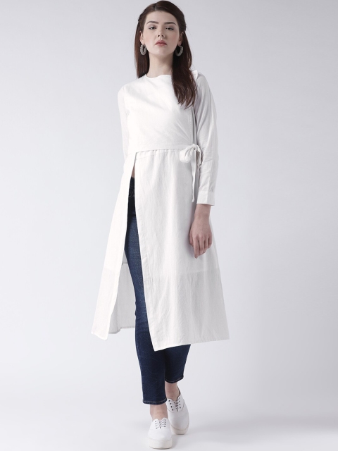 

DODO & MOA White Solid High Slit Tunic