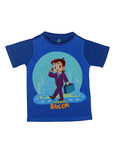 

Chhota Bheem Boys Blue Chhota Bheem Printed Round Neck T-shirt