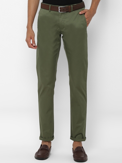 

Allen Solly Men Olive Green Slim Fit Solid Regular Trousers