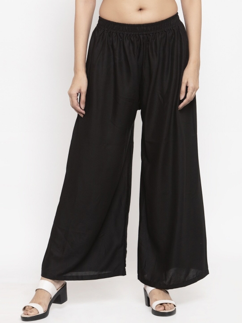 

NEUDIS Women Black Solid Wide Leg Palazzos
