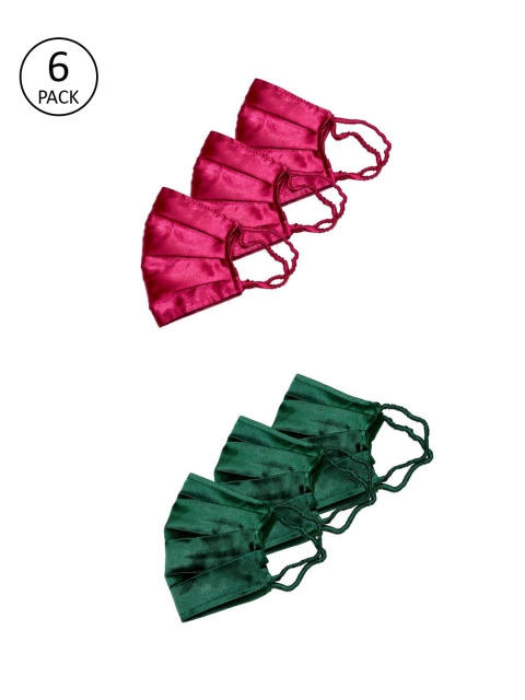 

Bellofox Women 6 Pcs Reusable Outdoor 3-Ply Satin Masks, Pink