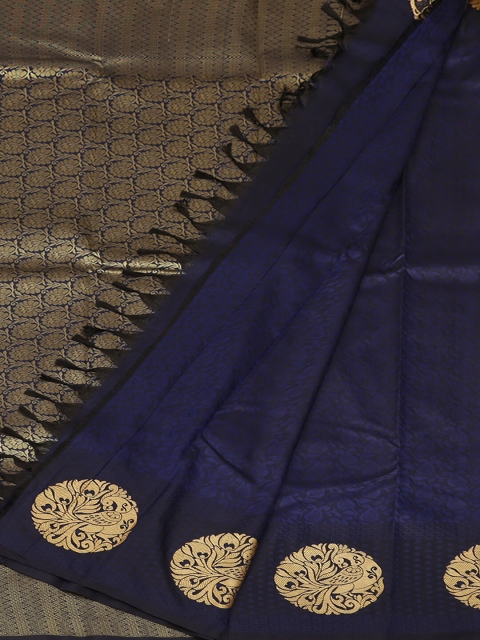 

Pothys Navy Blue Woven Design Art Silk Saree