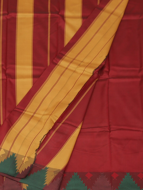 

Pothys Yellow & Maroon Art Silk Solid Saree