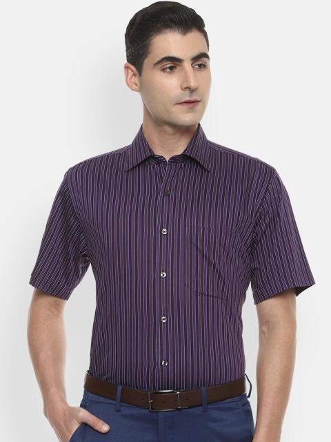 

Louis Philippe Men Purple Regular Fit Striped Formal Shirt