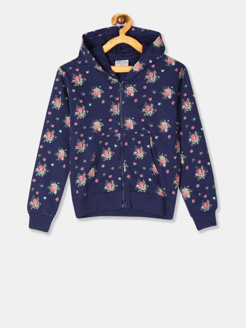 

Cherokee Girls Navy Blue Printed Hooded Sweatshirt