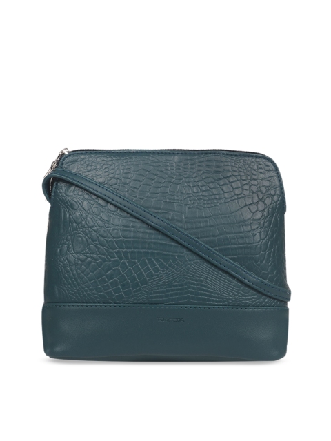 

Toteteca Blue Crocodile Skin Textured Sling Bag