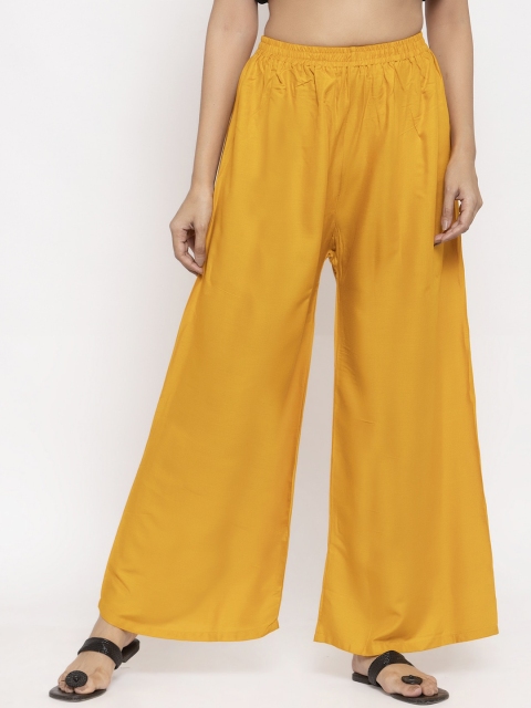 

NEUDIS Women Yellow Solid Wide Leg Palazzos