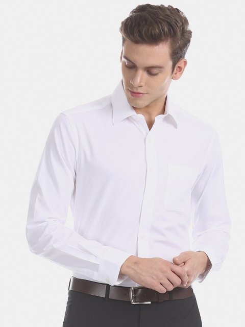

Arrow Men White Regular Fit Self Design Formal Shirt