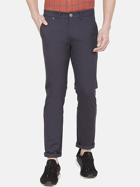 

Oxemberg Men Navy Blue Slim Fit Solid Chinos