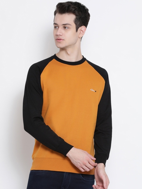 

Genx Men Mustard & Black Solid Sweatshirt