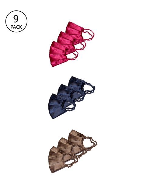 

Bellofox Women 9 Pcs Reusable Outdoor 3-Ply Satin Masks, Pink