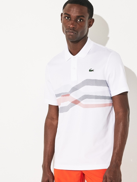 

Lacoste Men Off-White Printed Polo Collar T-shirt