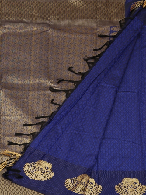 

Pothys Blue Solid Saree