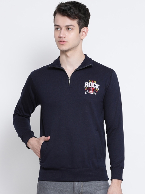 

Genx Men Navy Blue Solid Sweatshirt