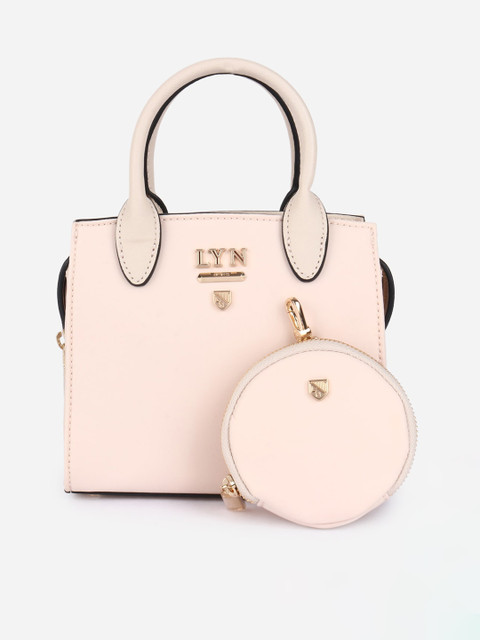 

LYN Cream-Coloured Solid Handheld Bag