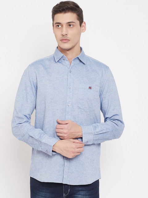 

Crimsoune Club Men Blue Slim Fit Printed Casual Shirt