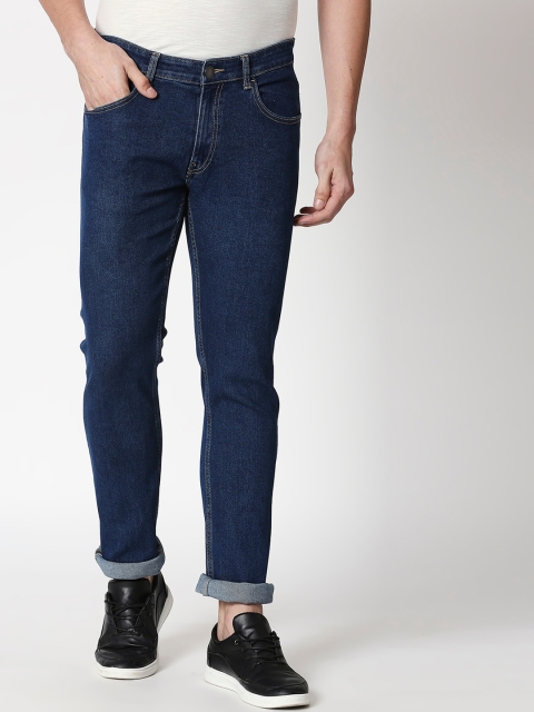 

Bewakoof Men Navy Blue Regular Fit Mid-Rise Clean Look Jeans