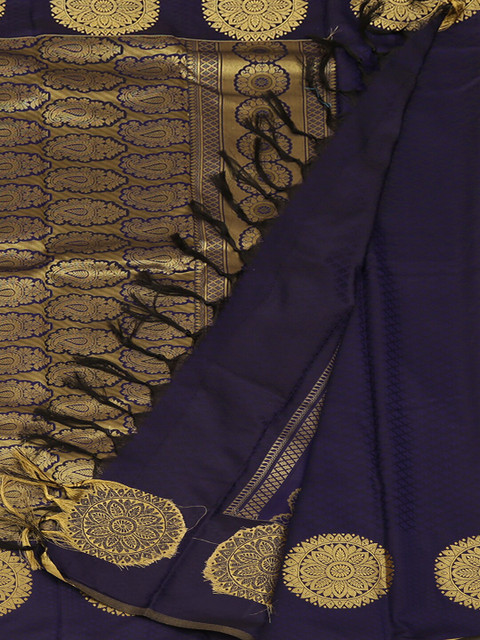 

Pothys Navy Blue & Black Art Silk Striped Saree