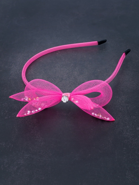 

Golden Peacock Women Pink Bow Shaped Hairband