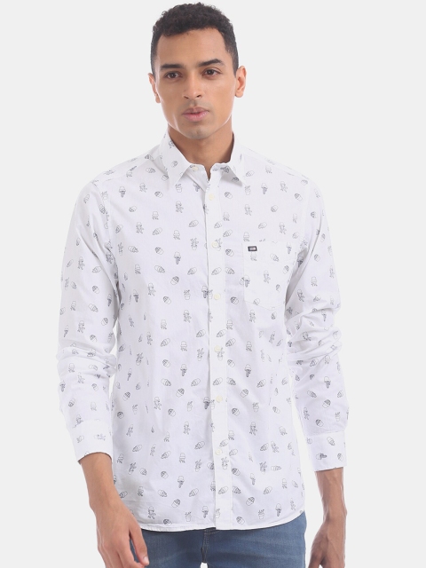 

Arrow Men White Regular Fit Printed Casual Shirt