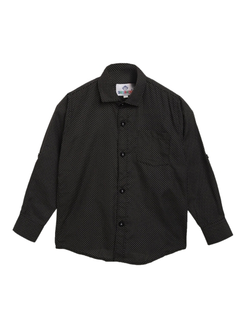 

Kidling Boys Black Classic Regular Fit Printed Casual Shirt