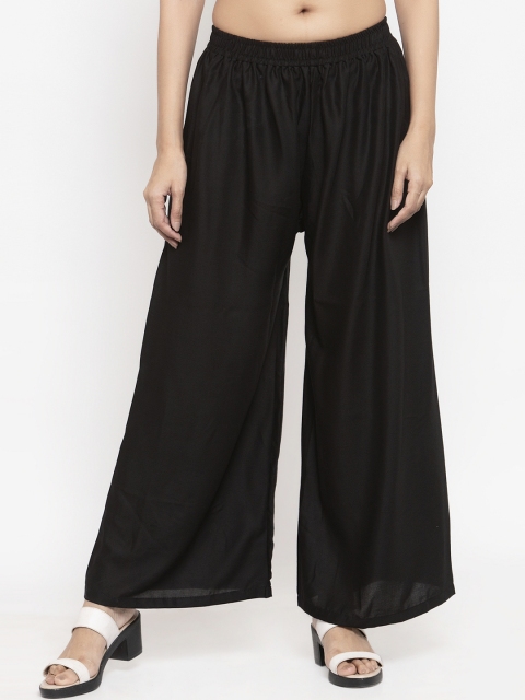 

NEUDIS Women Black Solid Wide Leg Palazzos