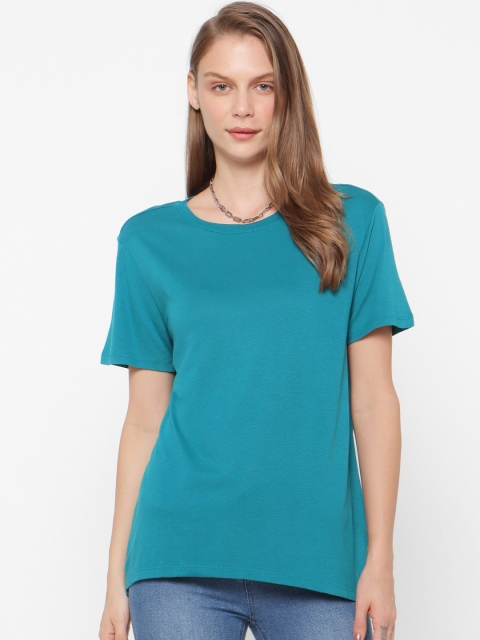 

FOREVER 21 Women Blue Solid Top
