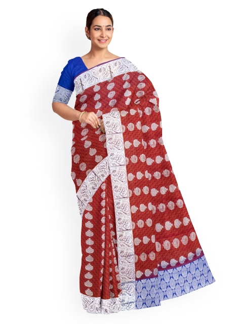 

KLM Fashion Mall Rust Orange Printed Art Silk Saree