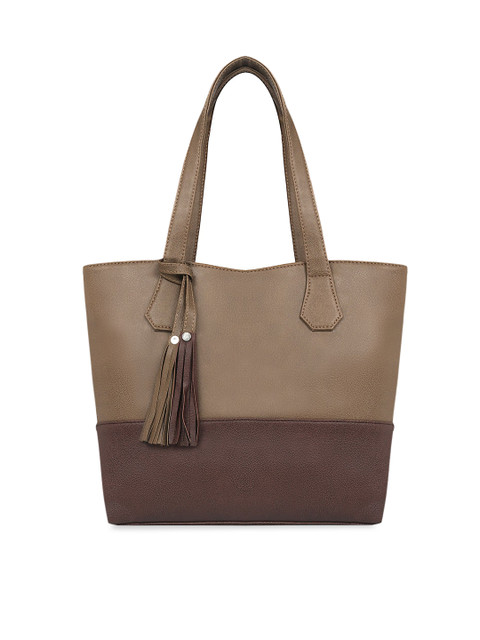 

Toteteca Beige & Brown Colourblocked Shoulder Bag
