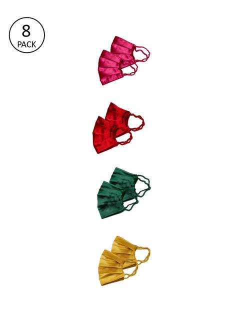 

Bellofox Women 8 Pcs 3-Ply Reusable Outdoor Satin Masks, Pink