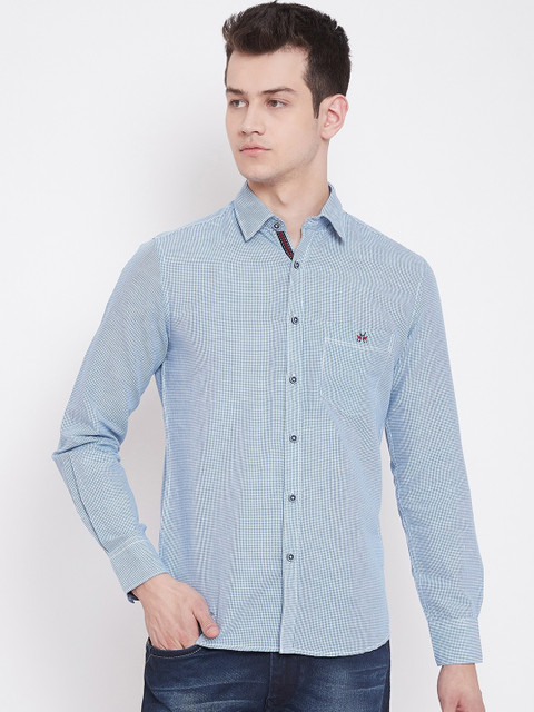 

Crimsoune Club Men Blue Slim Fit Checked Casual Shirt