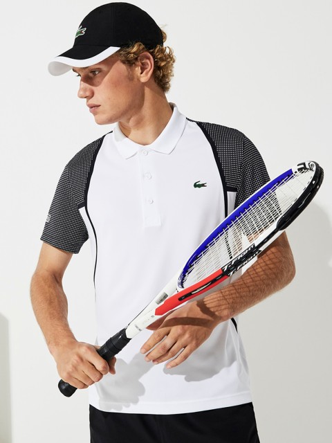 

Lacoste Men Grey Colourblocked Polo Collar T-shirt