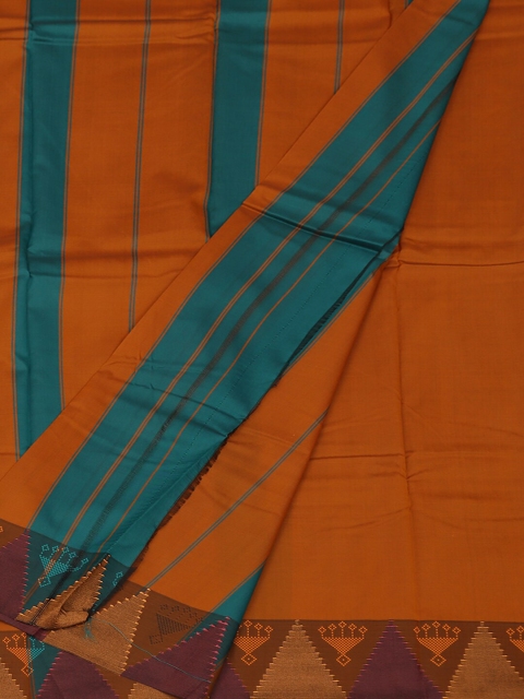 

Pothys Teal & Orange Art Silk Woven Design Saree