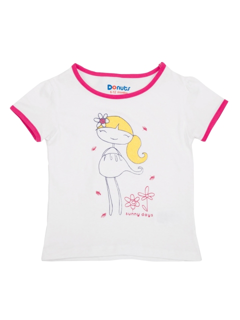 

Donuts Girls Off-White Printed Round Neck T-shirt
