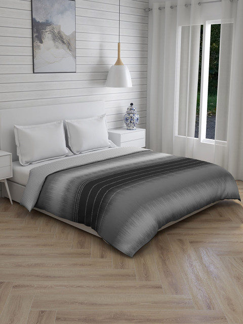 

Boutique Living India Grey Striped AC Room 150 GSM Double Bed Comforter