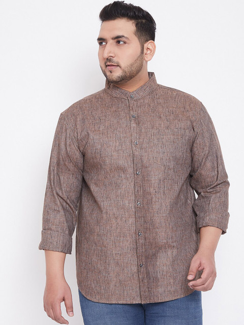 

Instafab Plus Men Brown Regular Fit Solid Casual Shirt