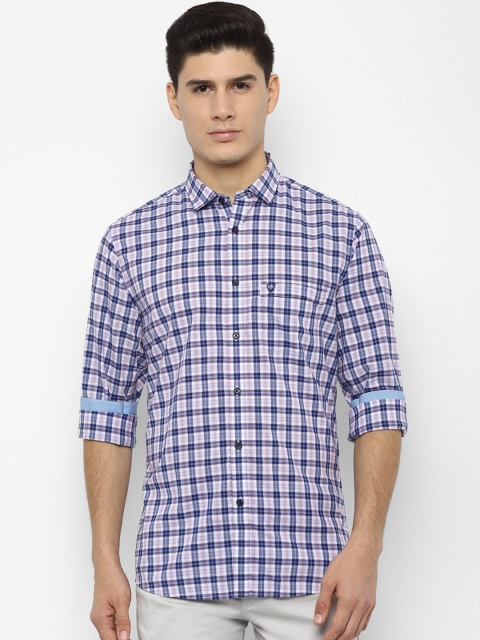 

Allen Solly Men White & Navy Blue Slim Fit Checked Casual Shirt