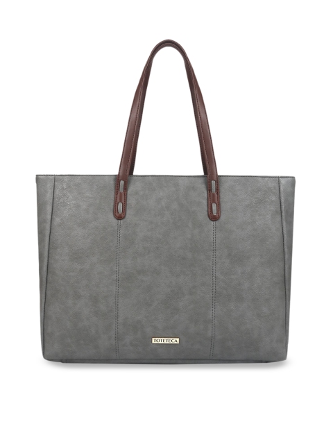 

Toteteca Grey Textured Shoulder Bag