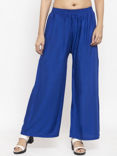 

NEUDIS Women Blue Solid Wide Leg Palazzos