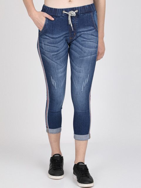 

BROADSTAR Women Blue Super Skinny Fit Mid-Rise Low Distress Strechable Jeans