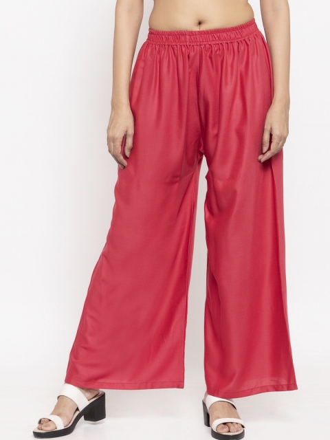 

NEUDIS Women Pink Solid Wide Leg Palazzos