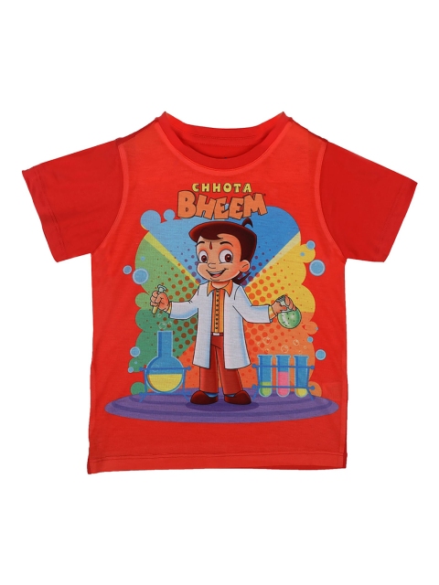 

Chhota Bheem Boys Red Chhota Bheem Printed Round Neck T-shirt