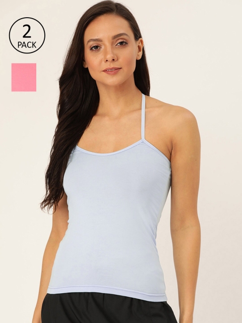 

Lady Lyka Women Blue And Pink Solid Camisoles