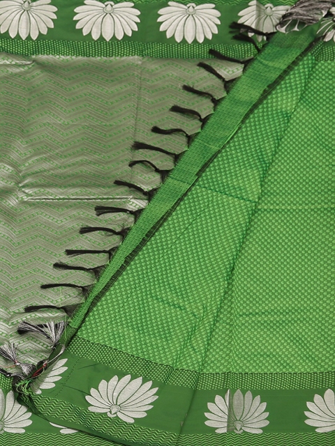 

Pothys Green & Black Art Silk Colourblocked Saree