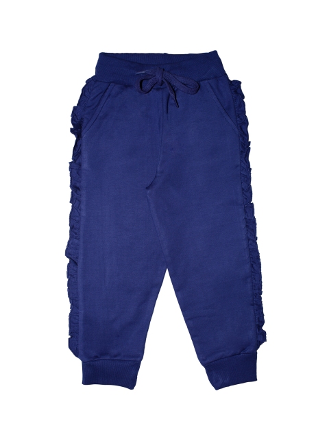 

KiddoPanti Girls Navy Blue Solid Straight-Fit Joggers