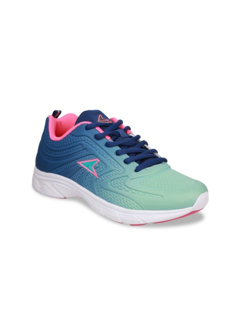 

Power Women Teal Green & Blue Mesh Running Shoes