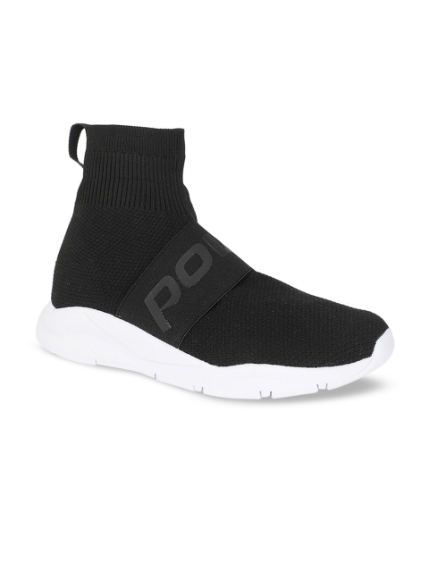

Power Men Black Woven Design Textile High-Top Flat Boots