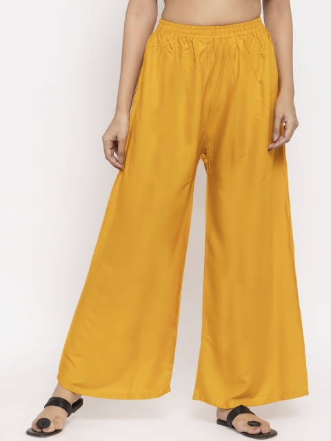 

NEUDIS Women Yellow Solid Wide Leg Palazzos